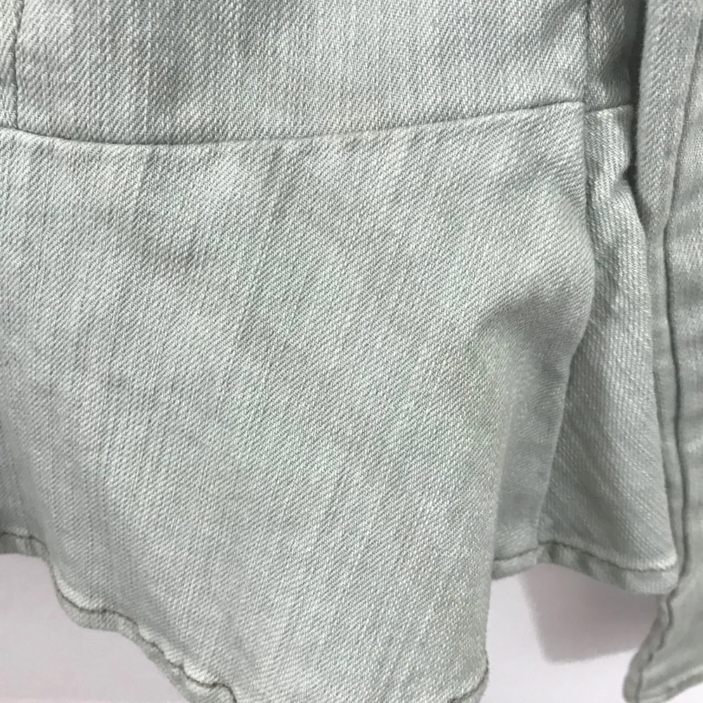 Free People Peplum denim Moto zip jacket. - Picture 7 of 10
